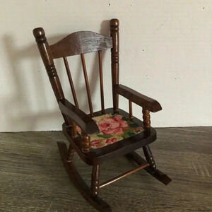 Vtg Doll Rocking Chair